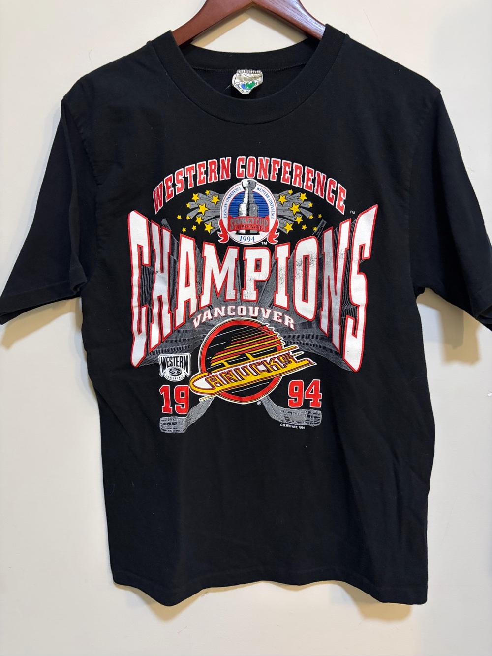 Vintage 1994 Vancouver Canucks Western Conference Champions Single Stitch